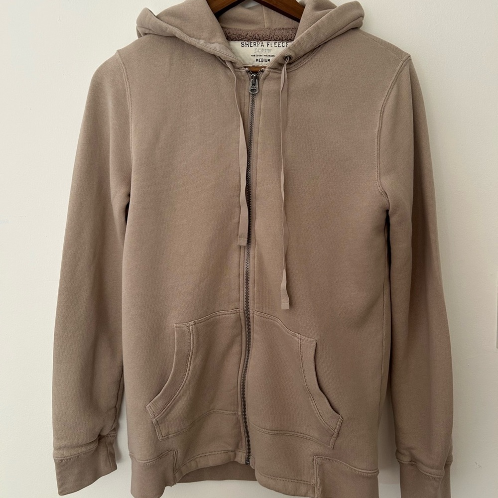 J. Crew Sherpa Fleece Full-Zip Hoodie